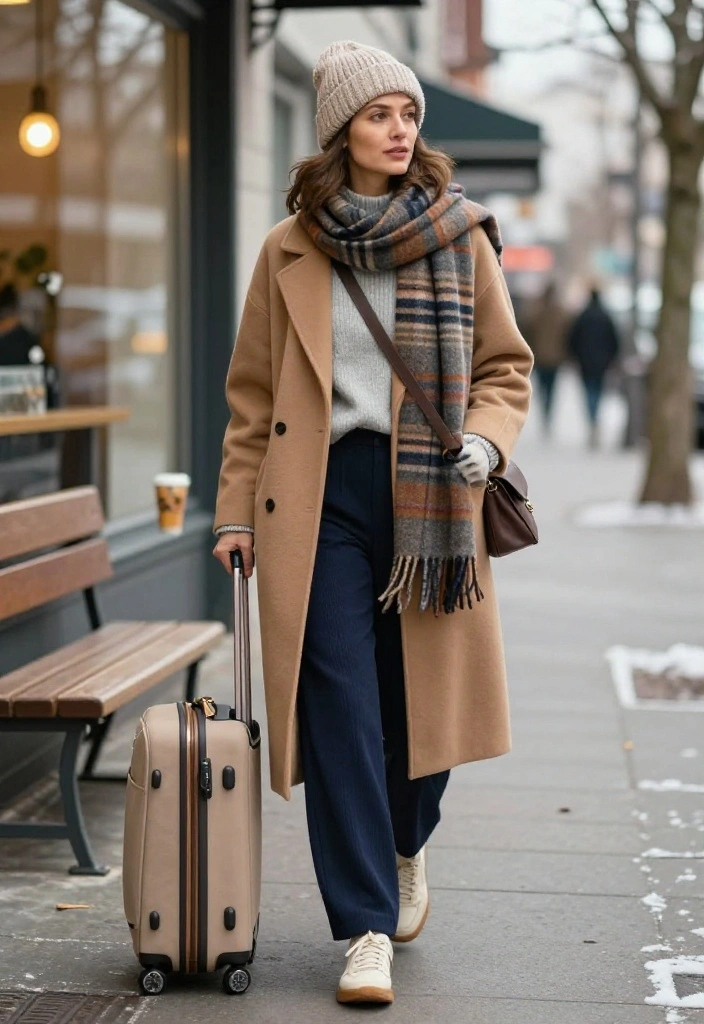 20 Cozy Winter Outfits So Stylish, You’ll Never Want to Leave Your Sweater Weather Era - 19. The Travel-Day Outfit With a Soft Coat and Sneakers 1