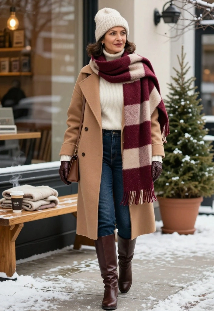 20 Cozy Winter Outfits So Stylish, You’ll Never Want to Leave Your Sweater Weather Era - 20. The Blanket Scarf and Wrap Coat Weekend Look 1