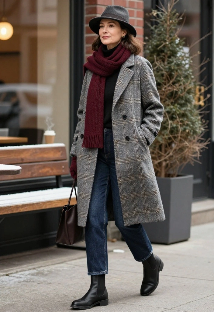 20 Cozy Winter Outfits So Stylish, You’ll Never Want to Leave Your Sweater Weather Era - 5. The Plaid Coat With Simple Sweater Layers 1