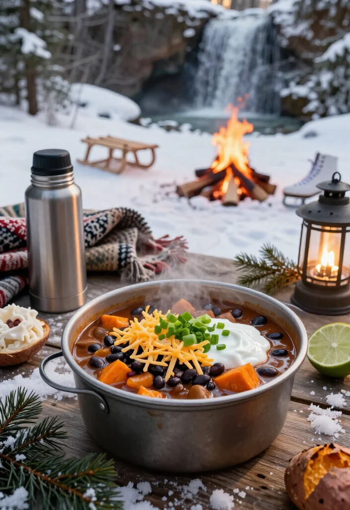 20 Outdoor Winter Date Ideas for Couples Who Want Adventure, Snow, and Unforgettable Memories - 6. Follow a Frozen Waterfall Trail With Campfire Chili 1