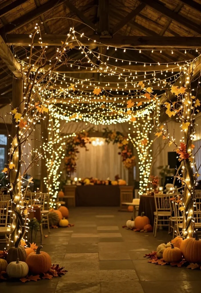 25 Creative Fall Wedding DIY Projects That'll Save You Money (And Impress!) - 17. Twinkling Fairy Light Installations 1
