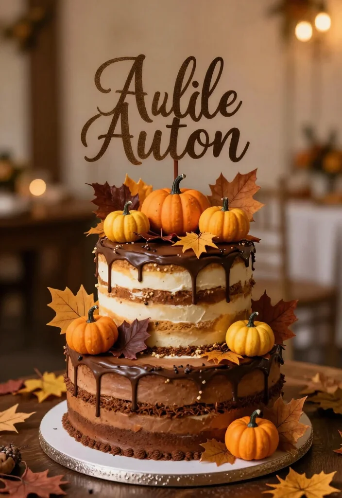 25 Creative Fall Wedding DIY Projects That'll Save You Money (And Impress!) - 19. Autumn-Inspired Cake Topper 1