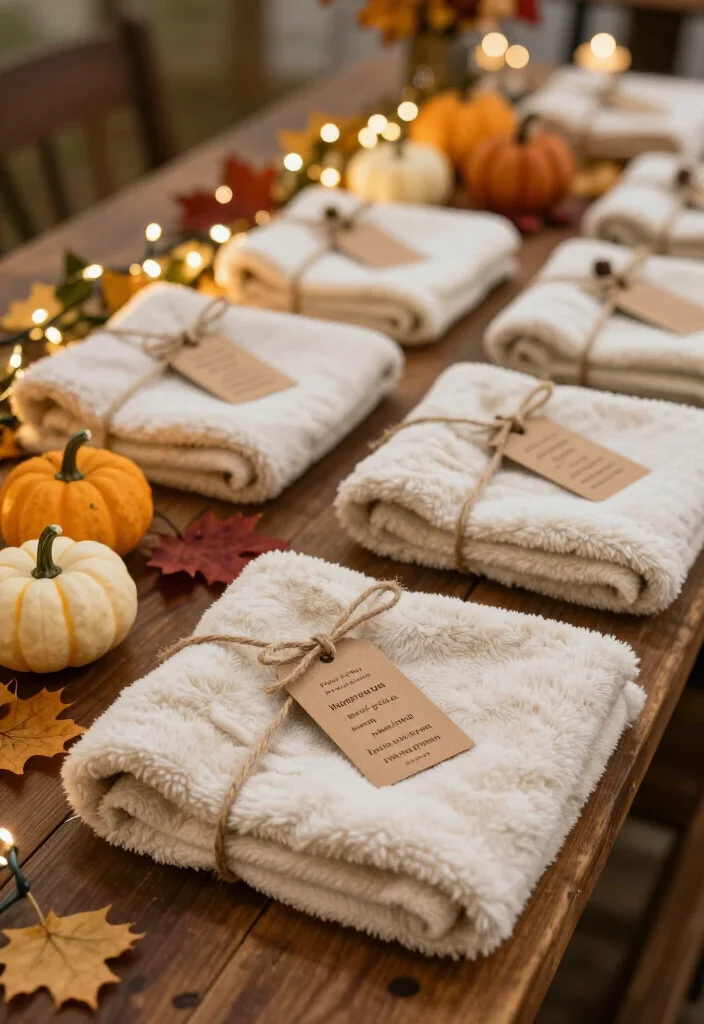 25 Creative Fall Wedding DIY Projects That'll Save You Money (And Impress!) - 6. Cozy Blanket Favors 1