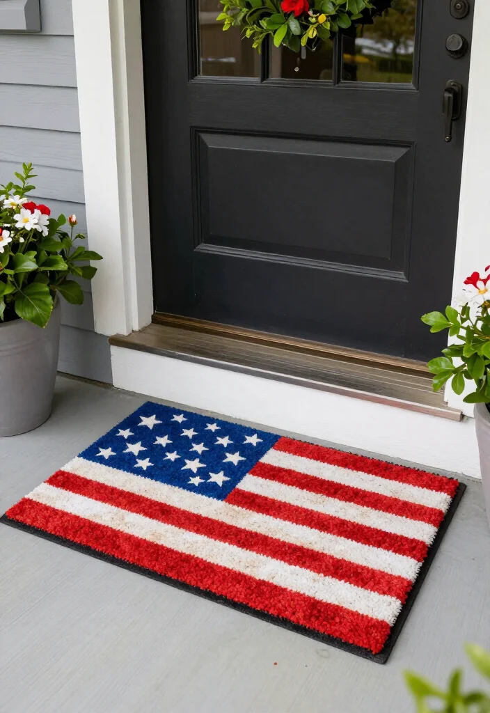25 DIY Labor Day Porch Decor Projects That Will Impress Everyone! - 24. Seasonal Welcome Mats 1