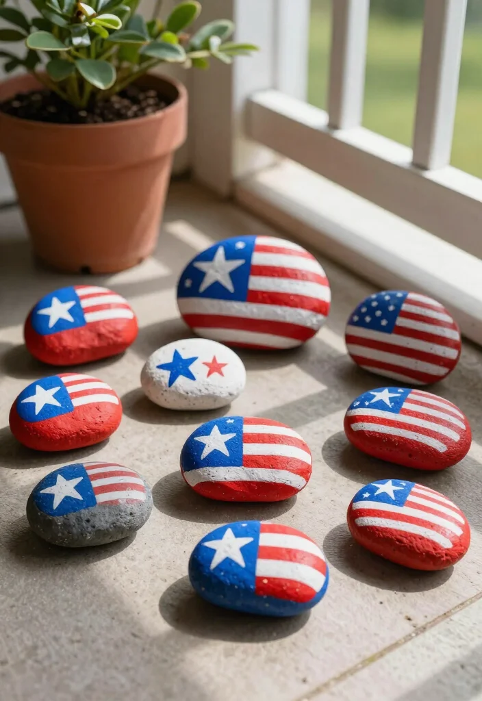25 DIY Labor Day Porch Decor Projects That Will Impress Everyone! - 5. Painted Rocks 1