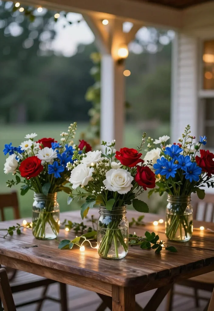 25 DIY Labor Day Porch Decor Projects That Will Impress Everyone! - 6. Flower Arrangements 1