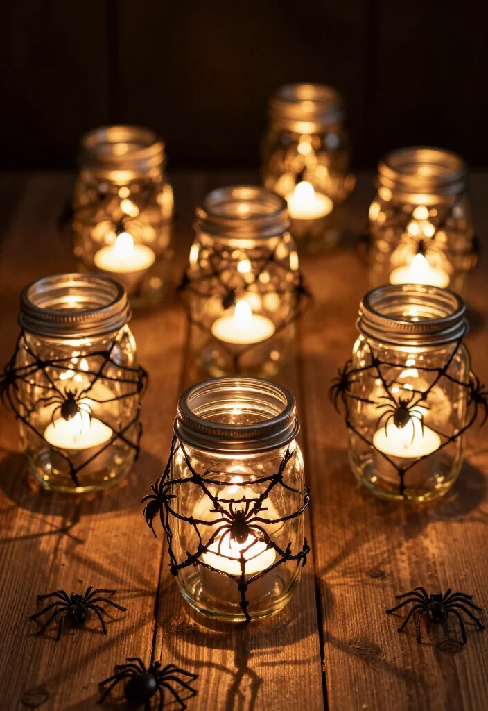 25 Spooktacular Halloween Decorations You Can DIY This Weekend (Beware of #16!) - 13. Spider Lanterns 1