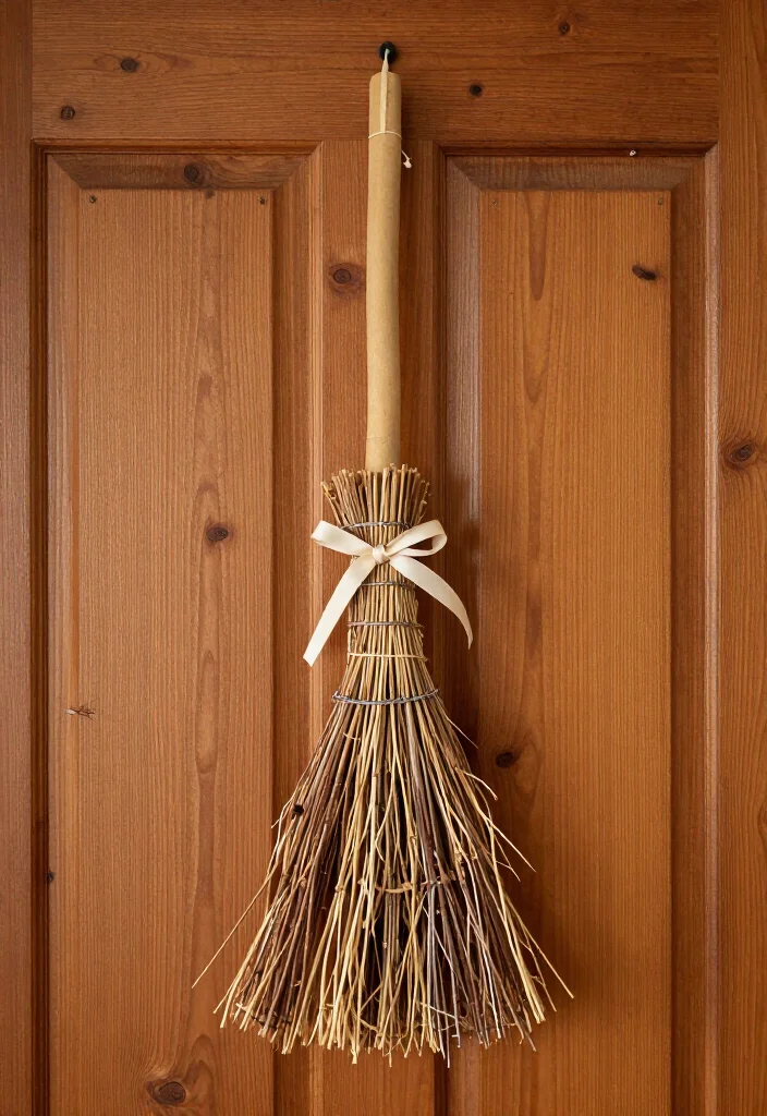 25 Spooktacular Halloween Decorations You Can DIY This Weekend (Beware of #16!) - 17. Broomstick Door Decor 1