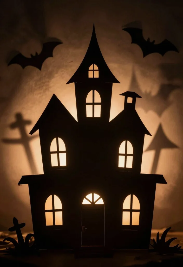 25 Spooktacular Halloween Decorations You Can DIY This Weekend (Beware of #16!) - 22. Haunted House Silhouettes 1