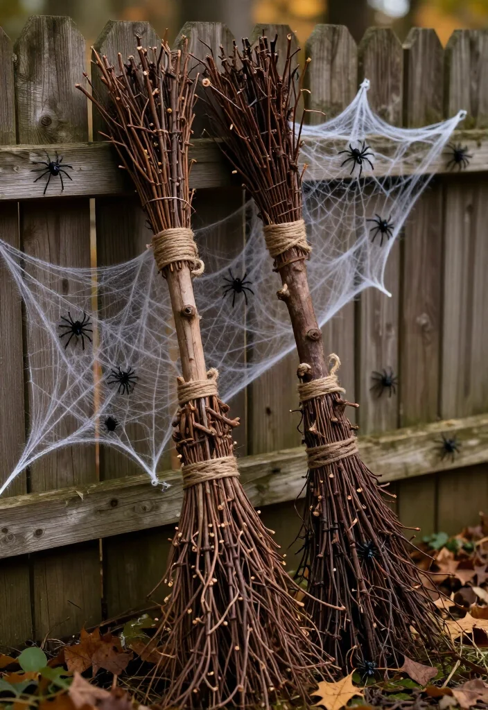 25 Spooktacular Halloween Decorations You Can DIY This Weekend (Beware of #16!) - 4. DIY Witch’s Broomsticks 1